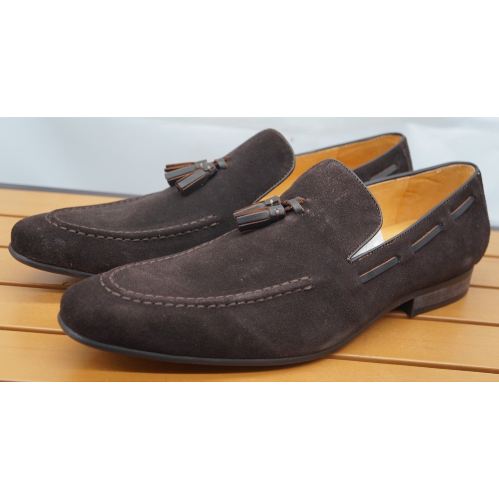 New With Box! Maurice by JC Studio Brown Suede tasseled loafers Size 10.5